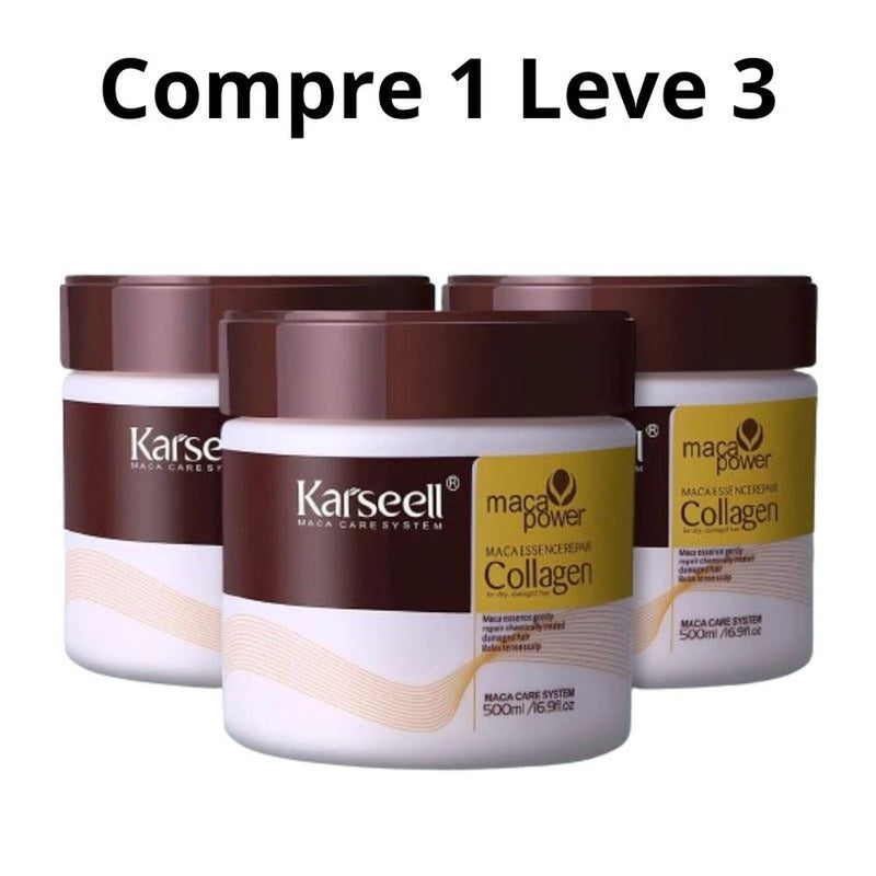 Promoção Compre 1 Leve 3 - Máscara de Colágeno Alemã - Karseell 500ml